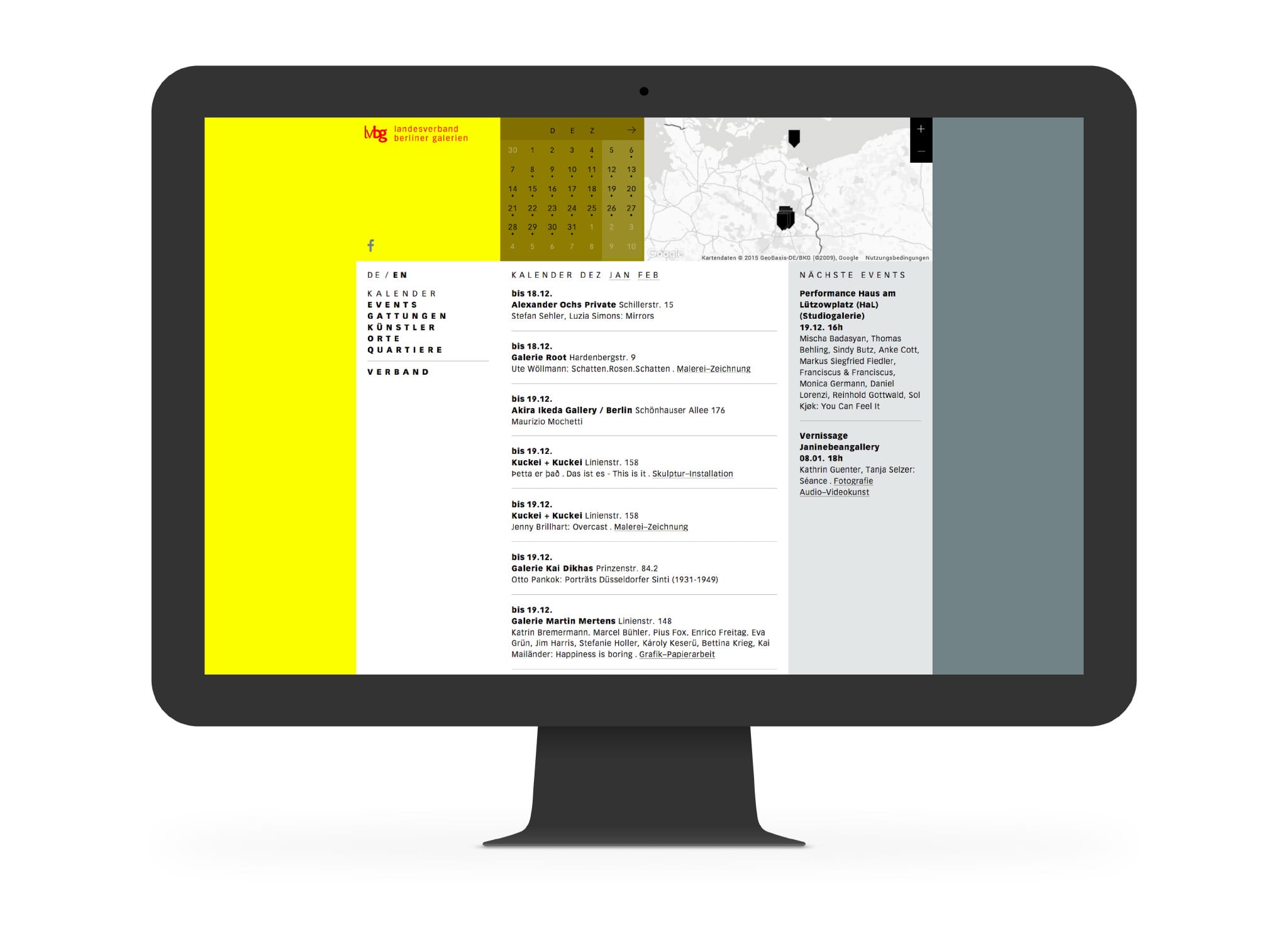 berliner-galerien.de Desktop