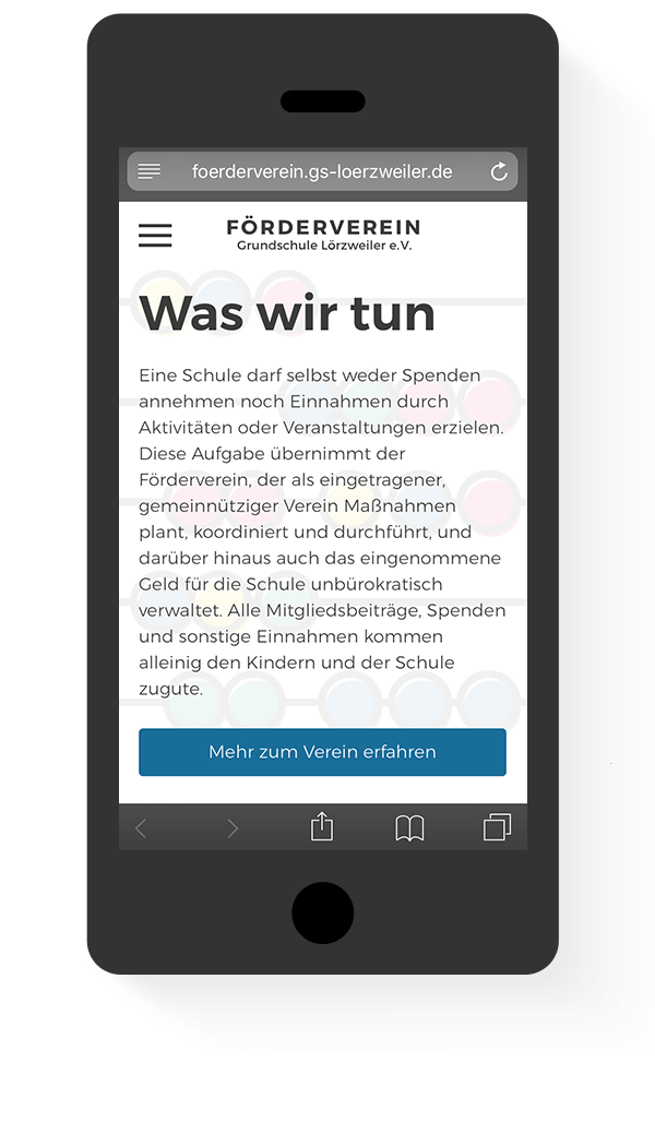 foerderverein.gs-loerzweiler.de Website Mobil