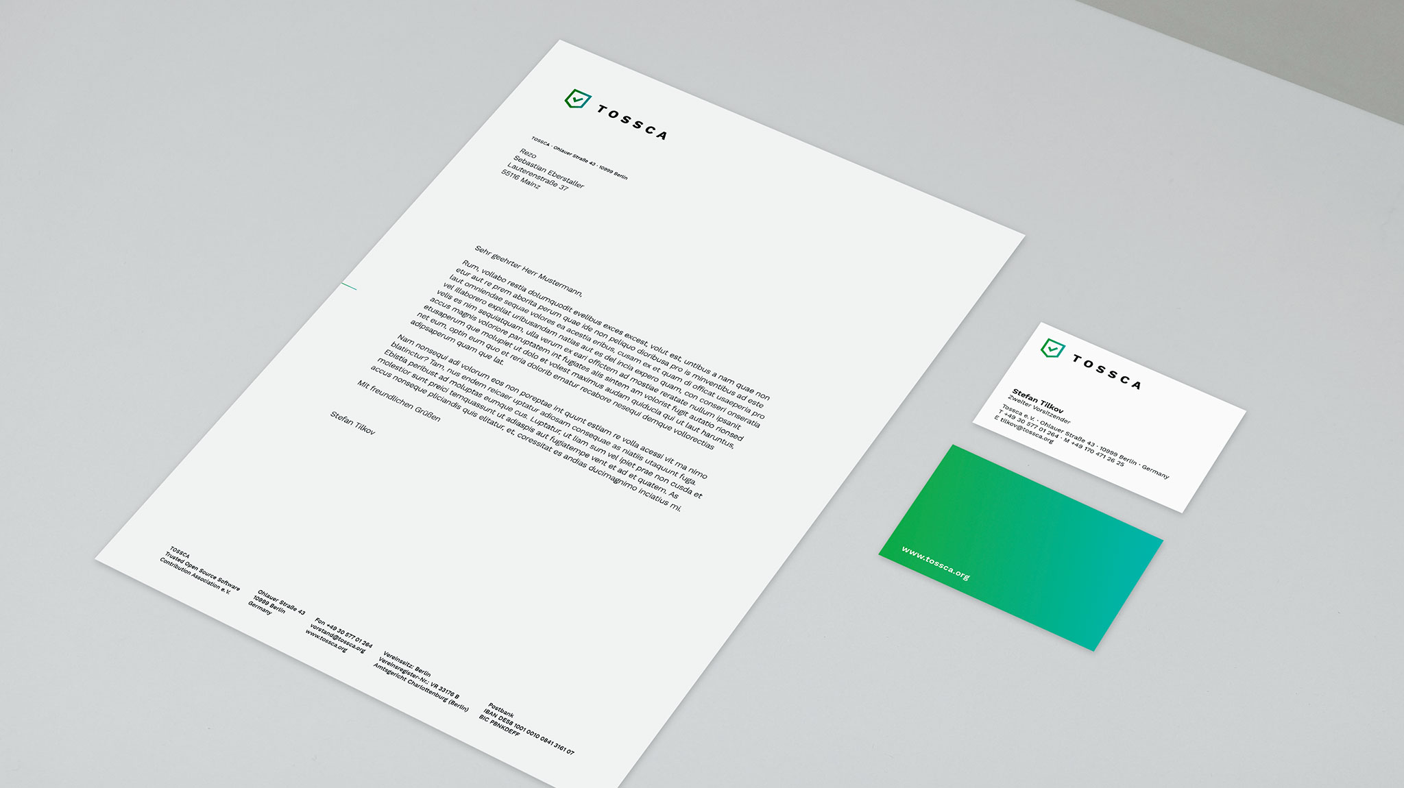 Tossca.org Geschäftsausstattung